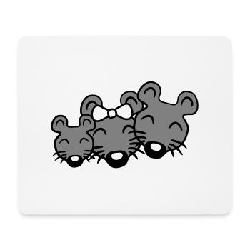 3 Mice Family Child Mom Dad Parents Row Cute - Mouse Pad (horizontal) - white - Front