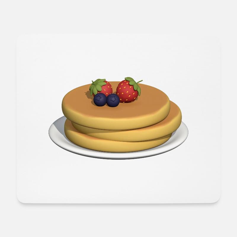 Pfannkuchen-Stapel mit Beeren - Mousepad (Querformat) - Weiß