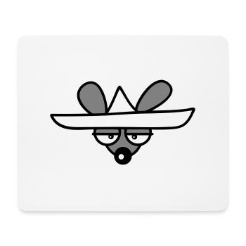 Maus großer Hut Sombrero Traurig Müde Gelangweilt - Mousepad (Querformat) - Weiß - Vorne