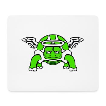 Tortue Ange Ciel Ailes Halo - Tapis de souris (format paysage) - blanc - Devant