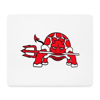 Tortue Diable Enfer Trident Mal Démon Cool - Tapis de souris (format paysage) - blanc - Devant