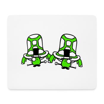 2 M. Tortues Sir Deux riches chapeaux haut de forme Messieurs - Tapis de souris (format paysage) - blanc - Devant