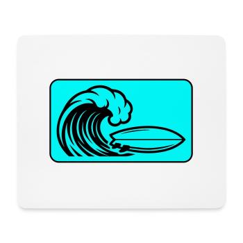 Planche de surf Wave - Tapis de souris (format paysage) - blanc - Devant