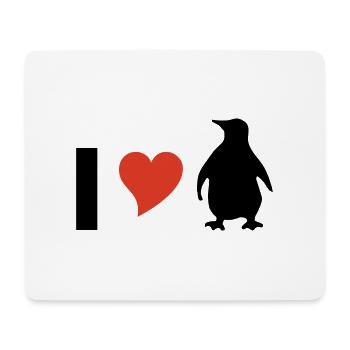 I love Pinguine - Mousepad (Querformat) - Weiß - Vorne