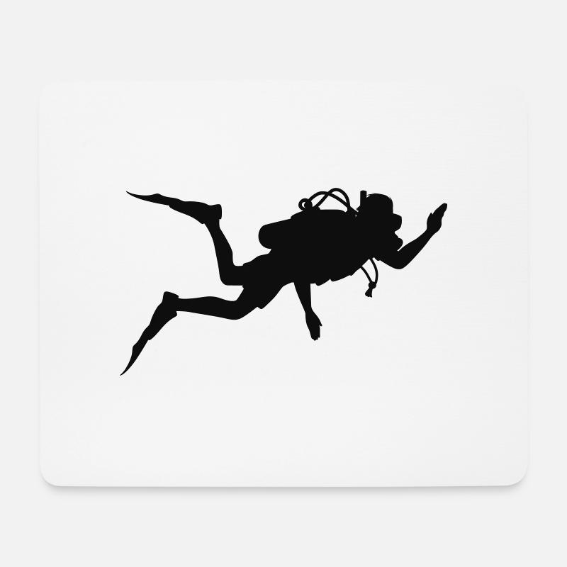 Happy diver - Mousepad (Querformat) - Weiß