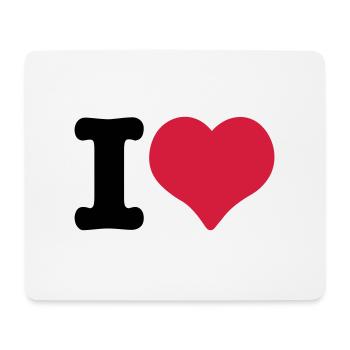 I Love - I Herz - Mousepad (Querformat) - Weiß - Vorne