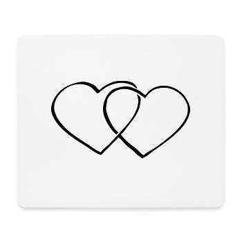 hearts - Tapis de souris (format paysage) - blanc - Devant