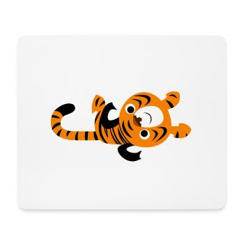 Cute Lazy Cartoon Tiger By Cheerful Madness!! - Mouse Pad (horizontal) - white - Front
