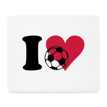 Fußball - I love Fußball - Mousepad (Querformat) - Weiß - Vorne