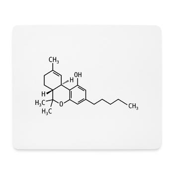 THC Strukturformel - Mousepad (Querformat) - Weiß - Vorne