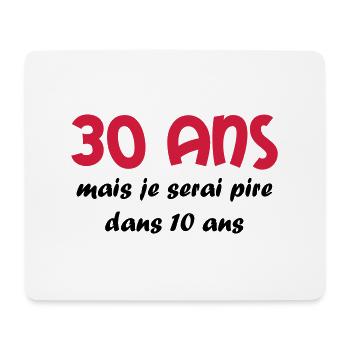 30 ans - Mousepad (Querformat) - Weiß - Vorne