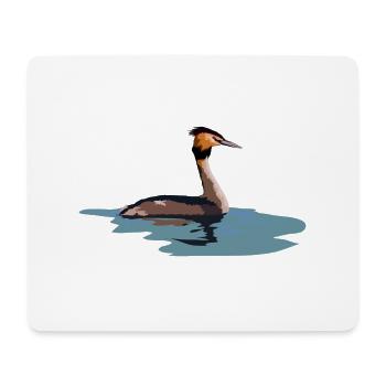 Haubentaucher - Mousepad (Querformat) - Weiß - Vorne