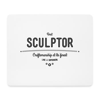 Bester Bildhauer - Handwerkskunst vom Feinsten - Mousepad (Querformat) - Weiß - Vorne