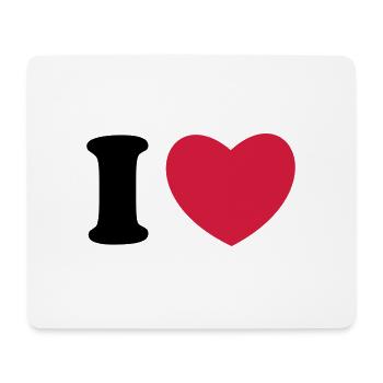 Ich Liebe Shirt Design - Text veränderbar - Mousepad (Querformat) - Weiß - Vorne
