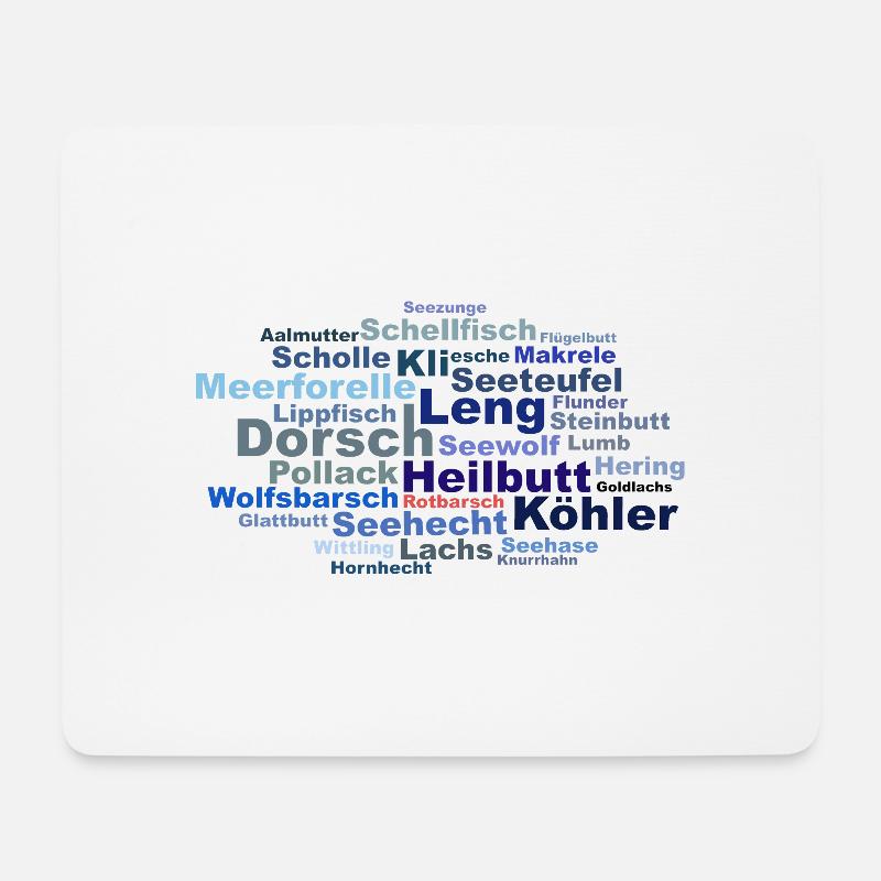 TagCloud Salzwasserfische - Mousepad (Querformat) - Weiß