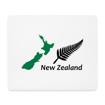 New Zealand - Map & Fern - Mousepad (Querformat) - Weiß - Vorne