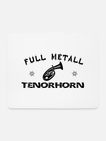 volksmusik_fm-tenorhorn - Mousepad (Querformat) - Weiß
