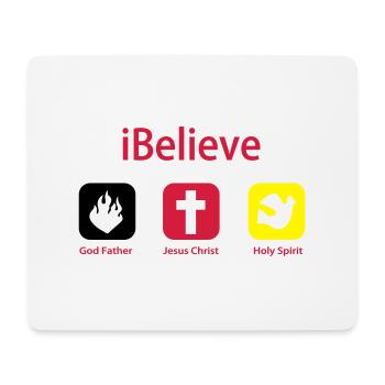 iBelieve - Jesus Shirt (UK) - Mousepad (Querformat) - Weiß - Vorne
