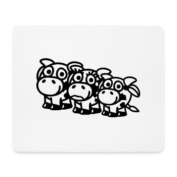 cow_family_with_boy_1c - Mouse Pad (horizontal) - white - Front