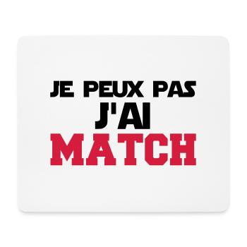 je peux pas j'ai match - Tapis de souris (format paysage) - blanc - Devant