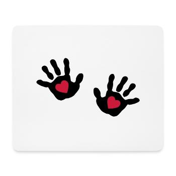 Bébé mains - cœur - Tapis de souris (format paysage) - blanc - Devant
