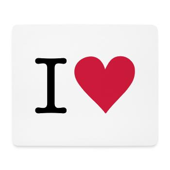 I Heart - American Typewriter Font - Tapis de souris (format paysage) - blanc - Devant