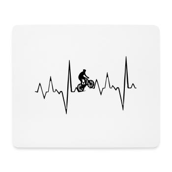 Mountainbike Herzschlag - Mousepad (Querformat) - Weiß - Vorne