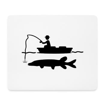 Hecht_Fishing - Mousepad (Querformat) - Weiß - Vorne