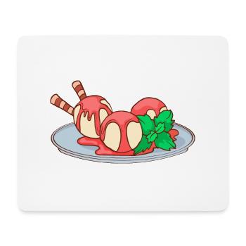 Ice cream ice cream ice cream ice cream ball ice cream sundae - Mouse Pad (horizontal) - white - Front