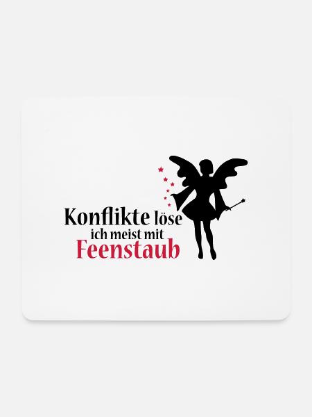 Konflikte löse ich meist mit Feenstaub (Spruch und - Mousepad (Querformat) - Weiß