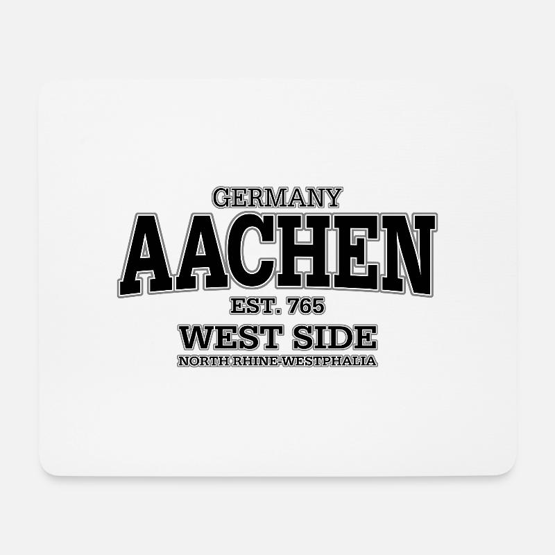 Aachen (black) - Mousepad (Querformat) - Weiß