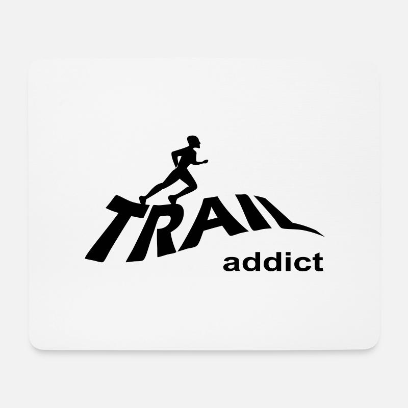 trail_addict - Mousepad (Querformat) - Weiß