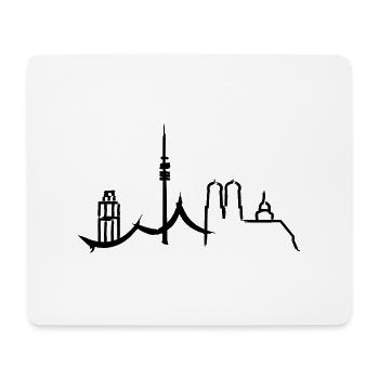 München - Mousepad (Querformat) - Weiß - Vorne