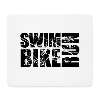 scratch tears stamp swim bike run text logo tria - Mouse Pad (horizontal) - white - Front