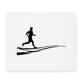 Sport - Jogger Welle - Mousepad (Querformat) - Weiß - Vorne