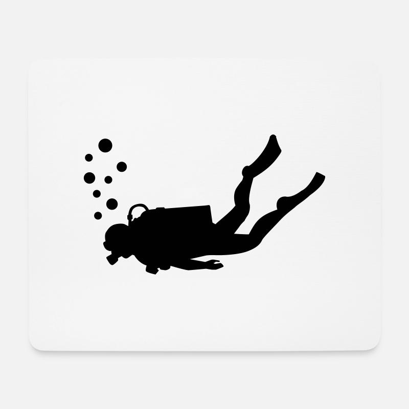 Taucher - Mousepad (Querformat) - Weiß