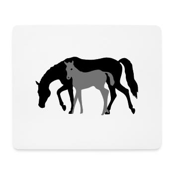 Mare and Foal Horse Design - Mouse Pad (horizontal) - white - Front