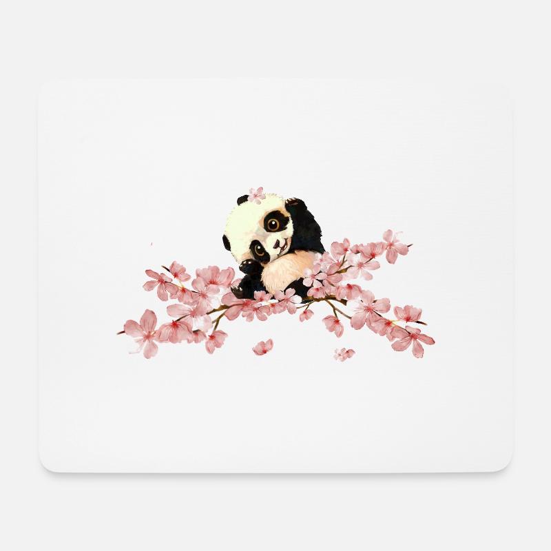 niedlicher Panda - Mousepad (Querformat) - Weiß