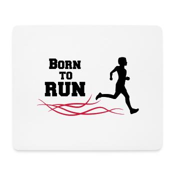 geboren um zu laufen - Mousepad (Querformat) - Weiß - Vorne