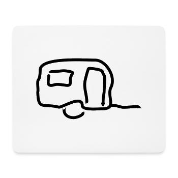 wohnwagen Umriss 2 - Mousepad (Querformat) - Weiß - Vorne