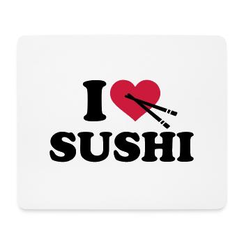 I love Sushi - Mousepad (Querformat) - Weiß - Vorne