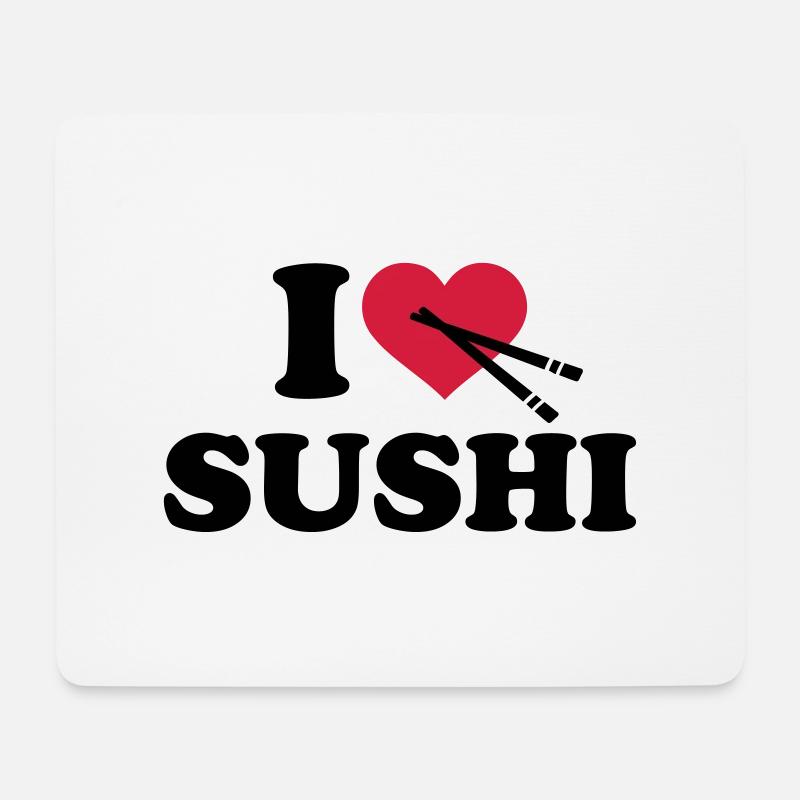 I love Sushi - Mousepad (Querformat) - Weiß