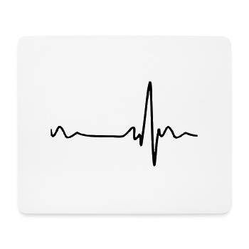 Herzschlag - Mousepad (Querformat) - Weiß - Vorne