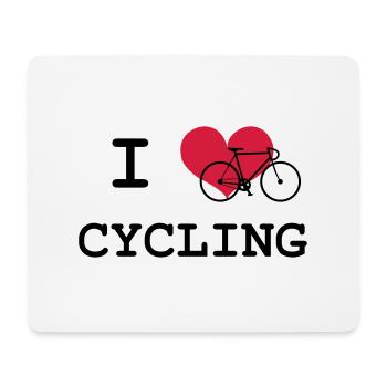 I Love Cycling - Tapis de souris (format paysage) - blanc - Devant