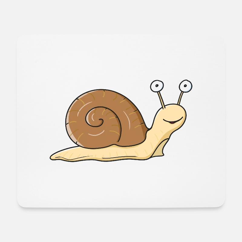 Süße Schnecke - Mousepad (Querformat) - Weiß