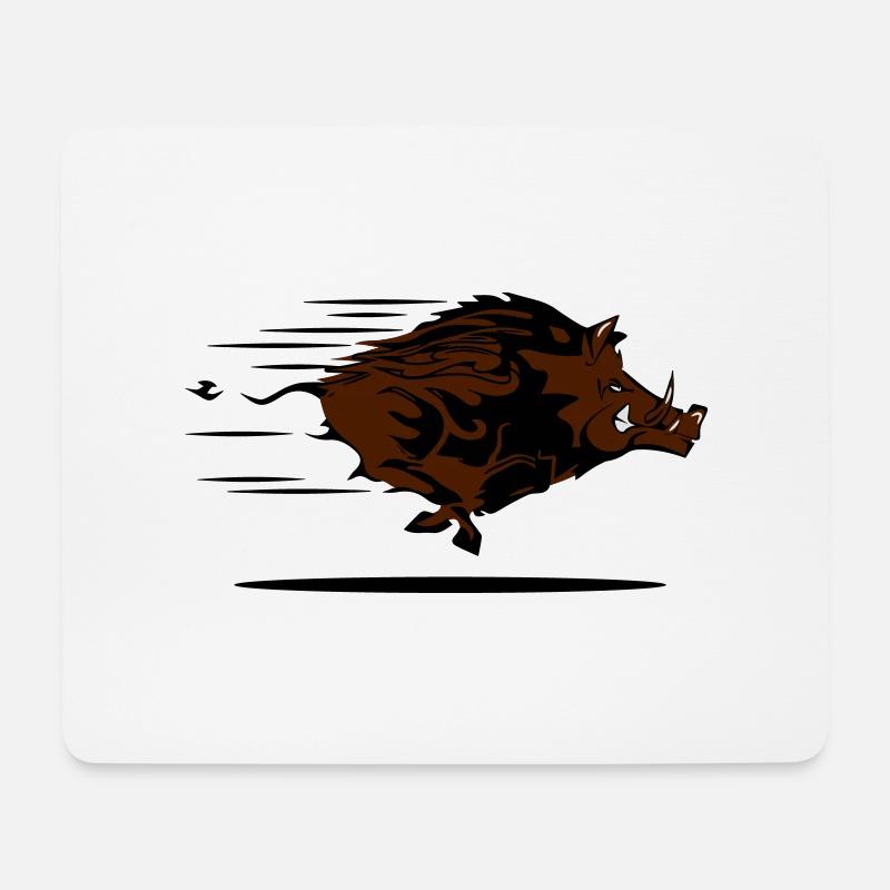 wildschwein - Mousepad (Querformat) - Weiß