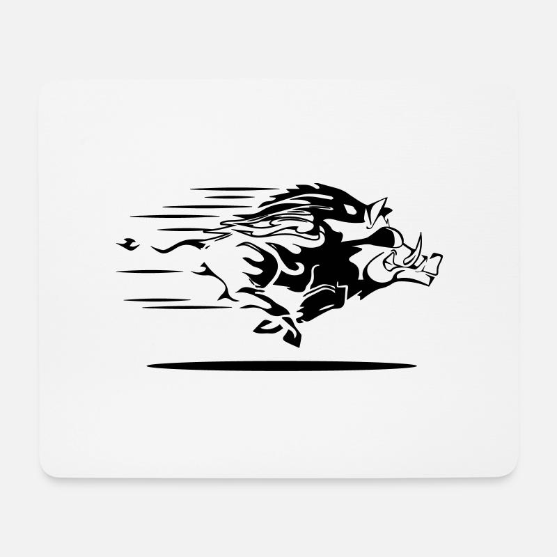 wildschwein sonnenbrille - Mousepad (Querformat) - Weiß