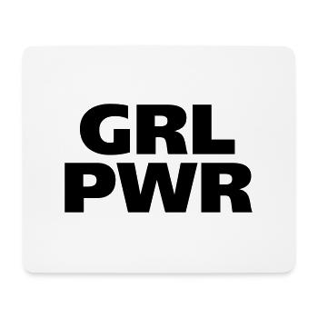 GRL PWR Girl Power coole Mädchen starke Frauen fit - Mousepad (Querformat) - Weiß - Vorne