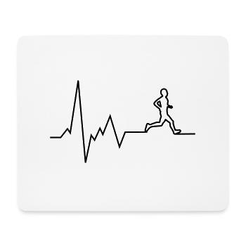 pulsation du cœur coureur - Tapis de souris (format paysage) - blanc - Devant