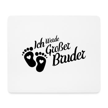 ich werde grosser bruder fussabdruck - Mousepad (Querformat) - Weiß - Vorne